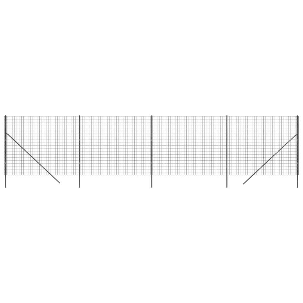 Vidaxl draadgaashek 1,6x10 m gegalvaniseerd staal antracietkleurig
