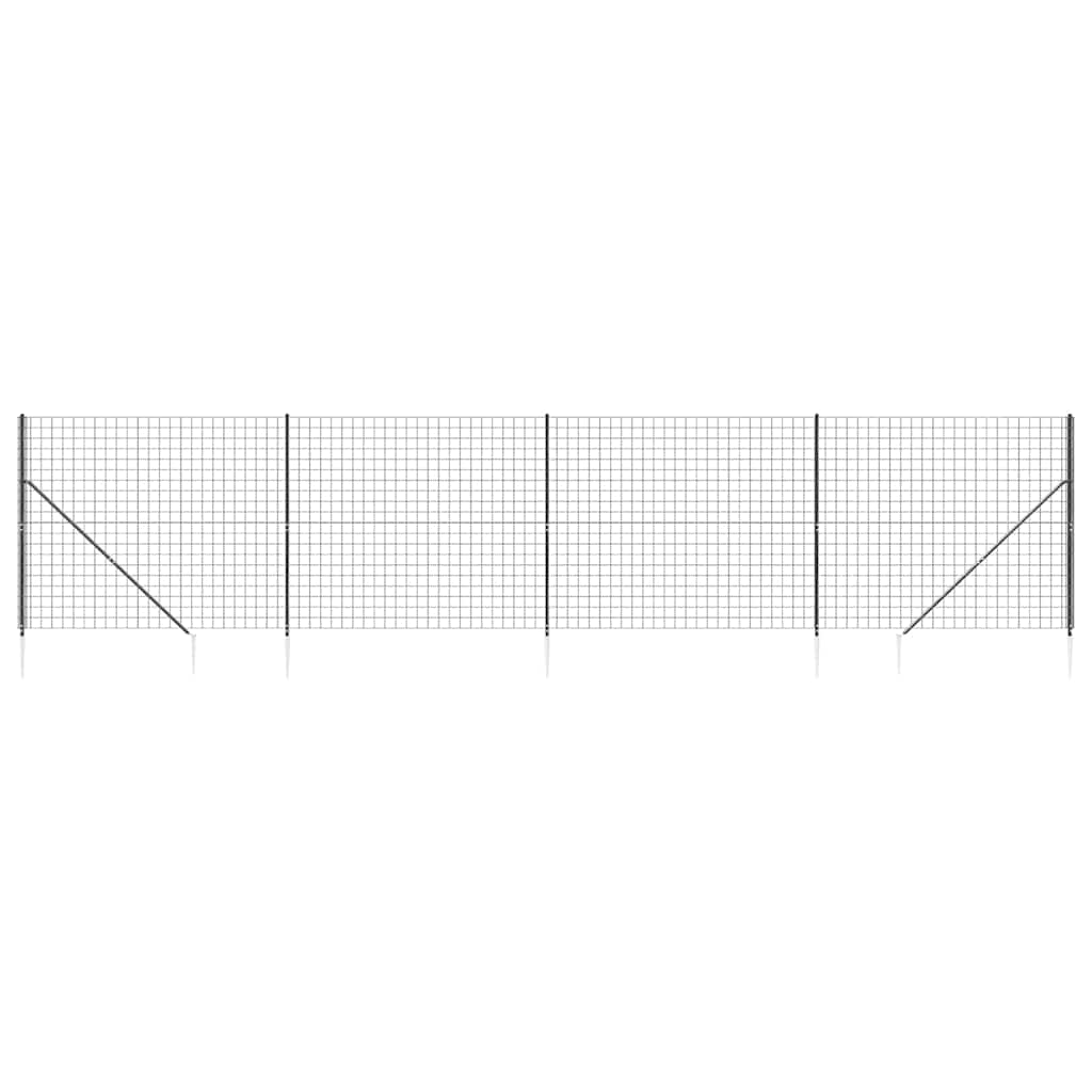 Vidaxl draadgaashek met grondankers 2x10 m antracietkleurig