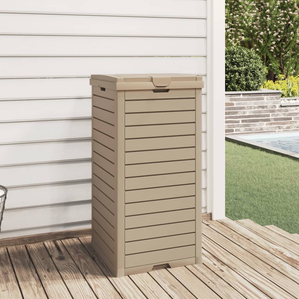Vidaxl vuilnisbak voor buiten 41x41x86 cm polypropeen lichtbruin