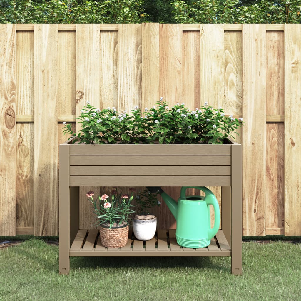 Vidaxl plantenbak 110x45x79 cm polypropeen lichtbruin