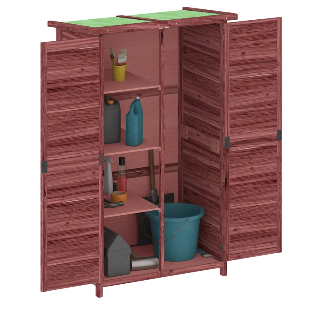 Vidaxl tuinschuur 83x57x140 cm massief groenhout mokkakleurig