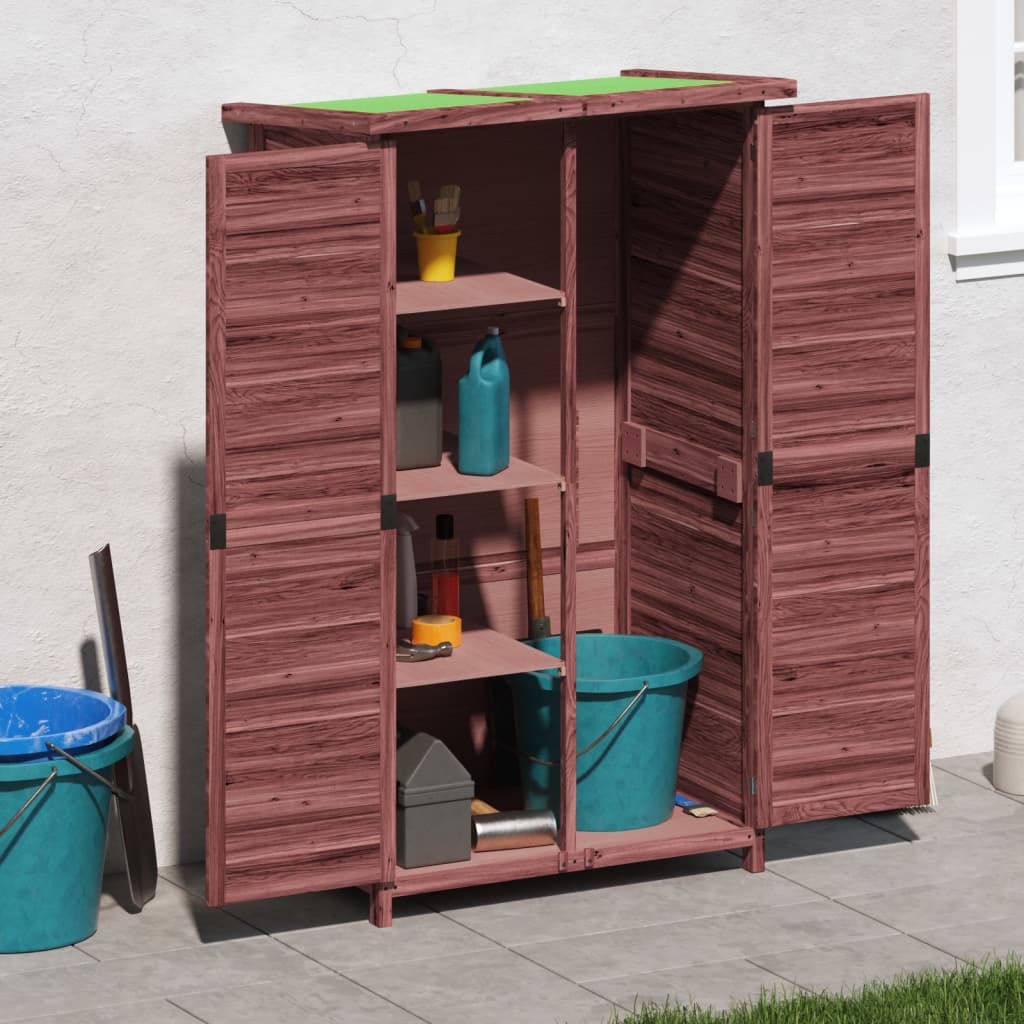 Vidaxl tuinschuur 83x57x140 cm massief groenhout mokkakleurig