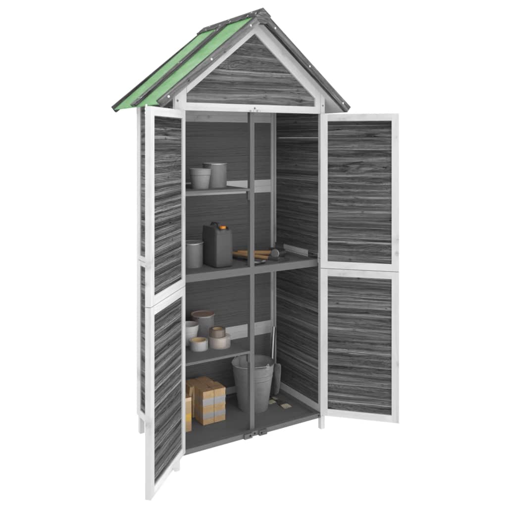 Vidaxl tuinschuur 89x52,5x175 cm massief groenenhout grijs
