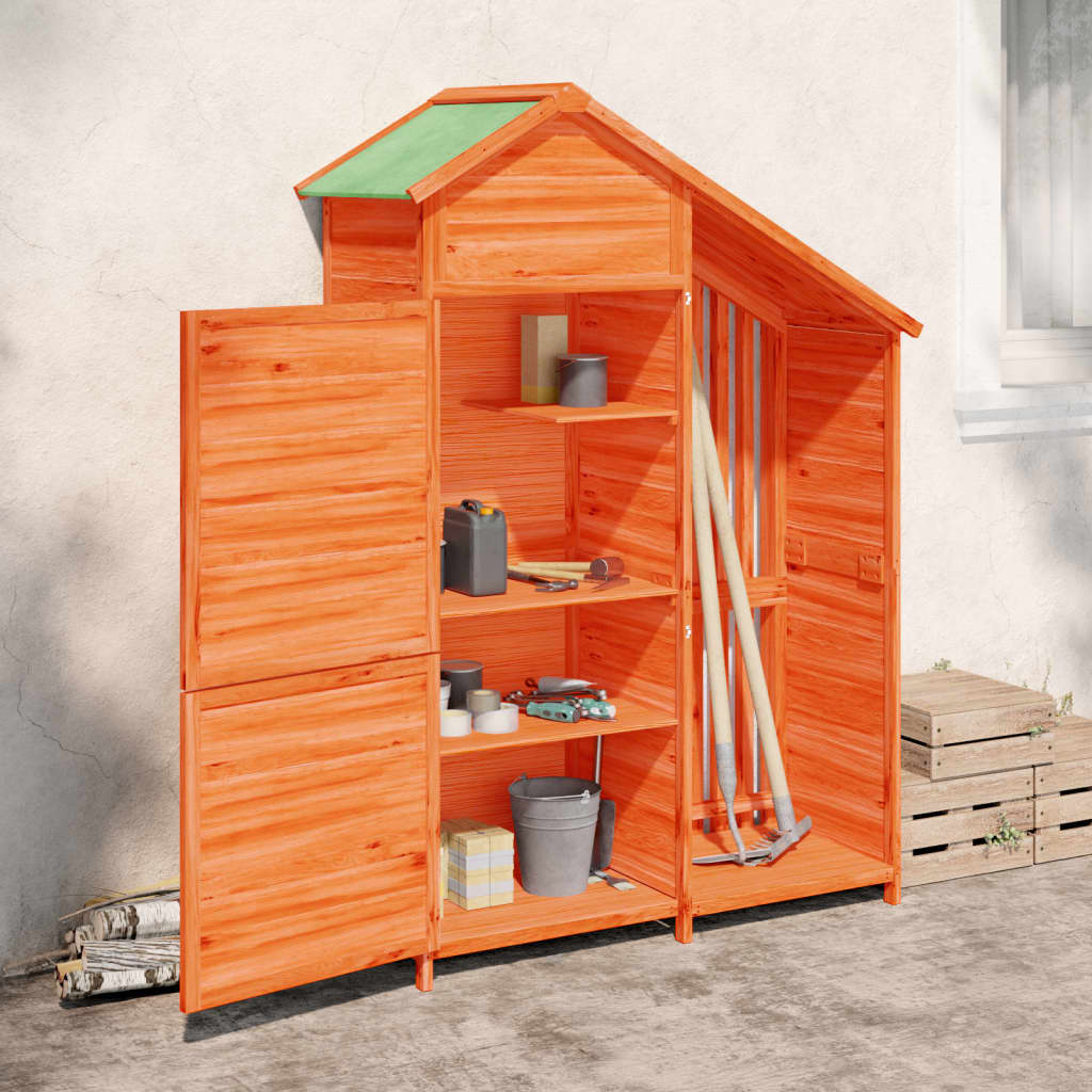 VidaXL Tuinschuur 120x53,5x170 cm massief groenhout bruin