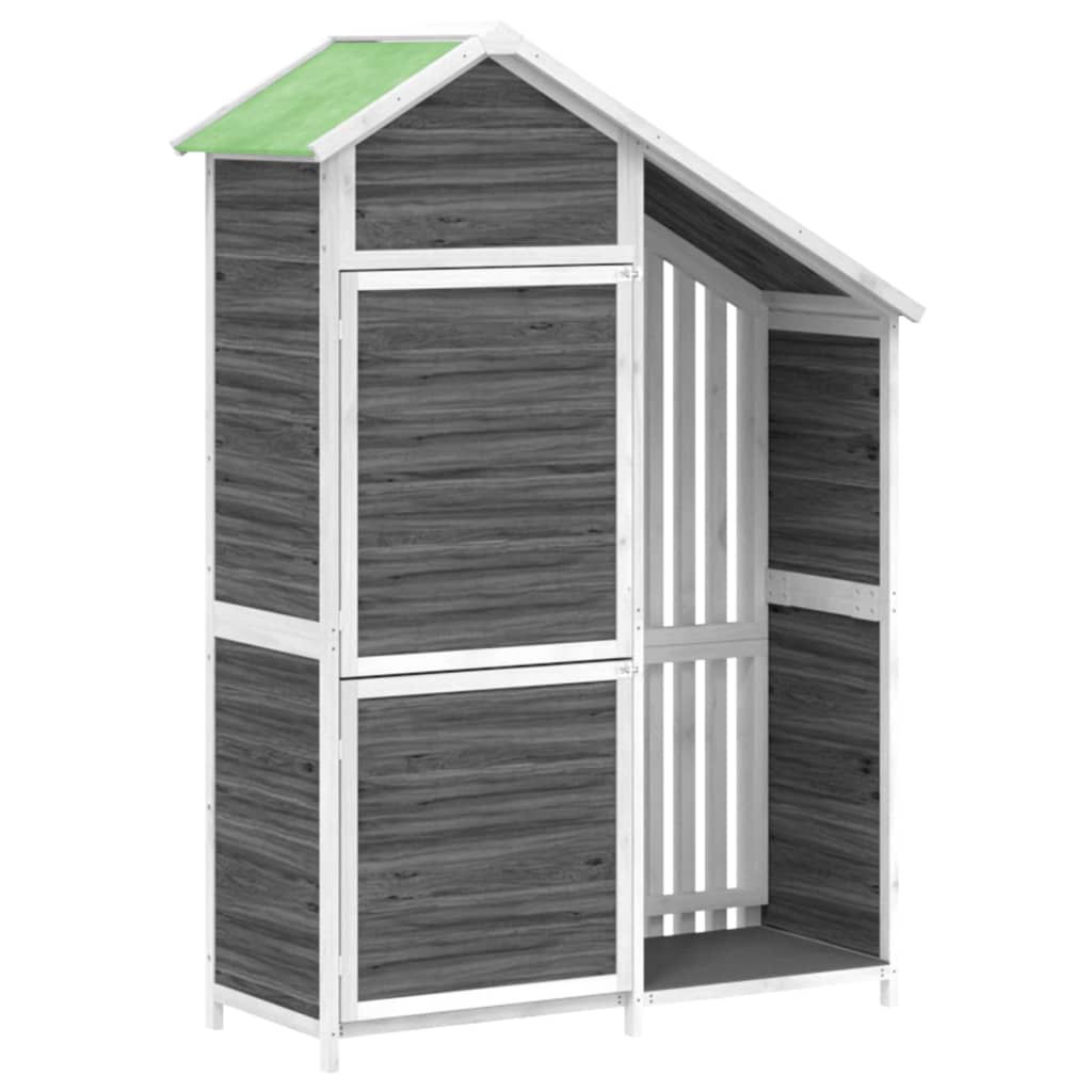 VidaXL Tuinschuur 120x53,5x170 cm massief groenenhout grijs
