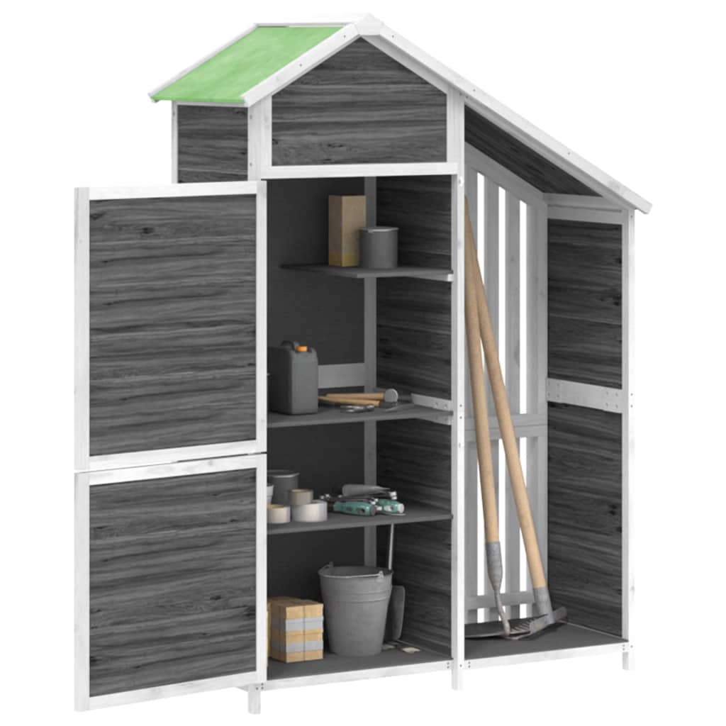 VidaXL Tuinschuur 120x53,5x170 cm massief groenenhout grijs