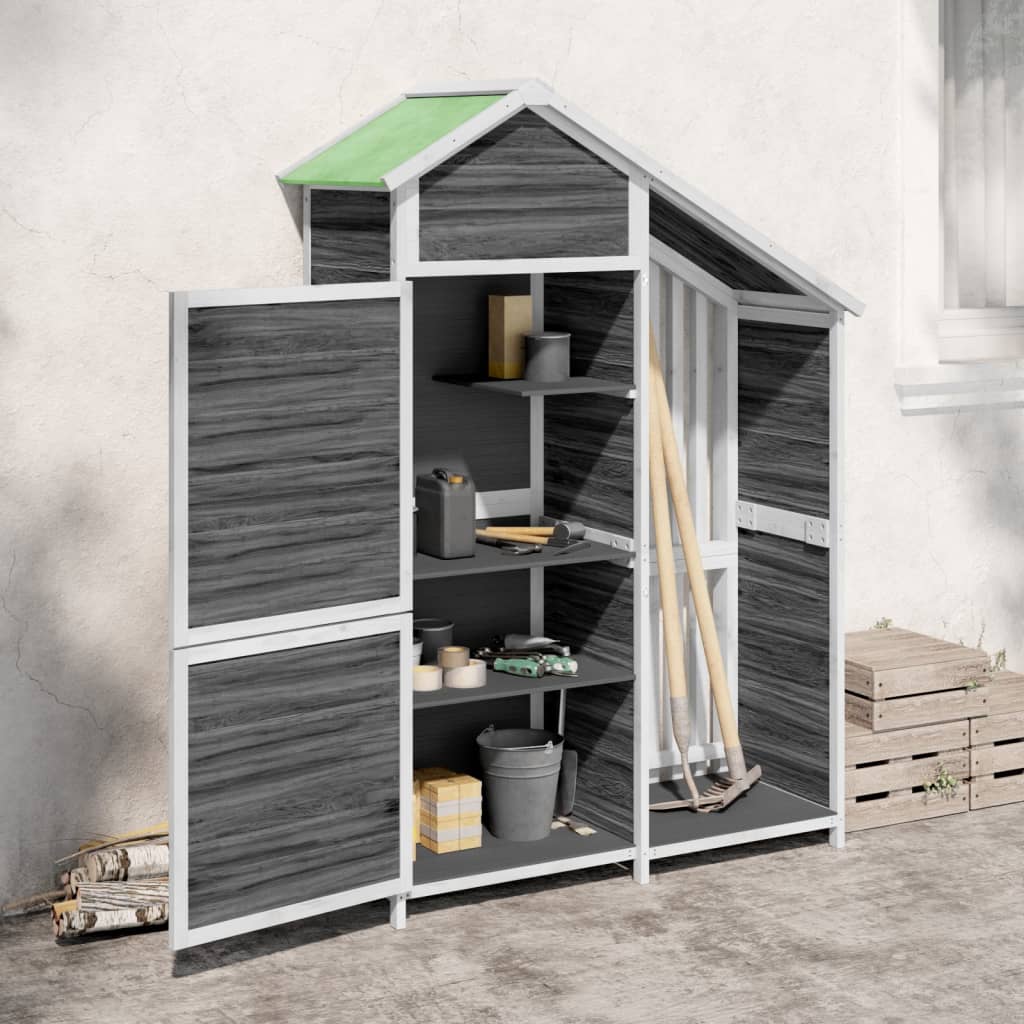VidaXL Tuinschuur 120x53,5x170 cm massief groenenhout grijs