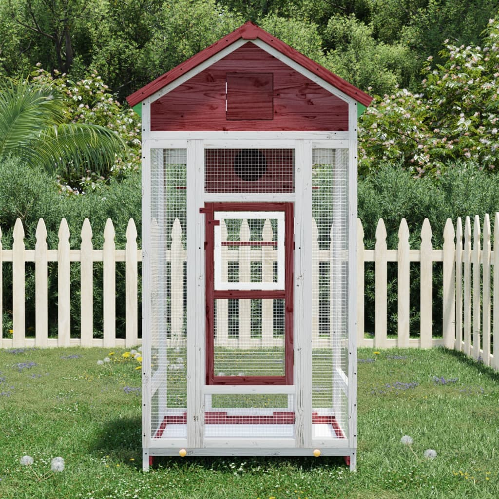 Vidaxl volière 91,5x53x170 cm massief groenhout mokkakleurig