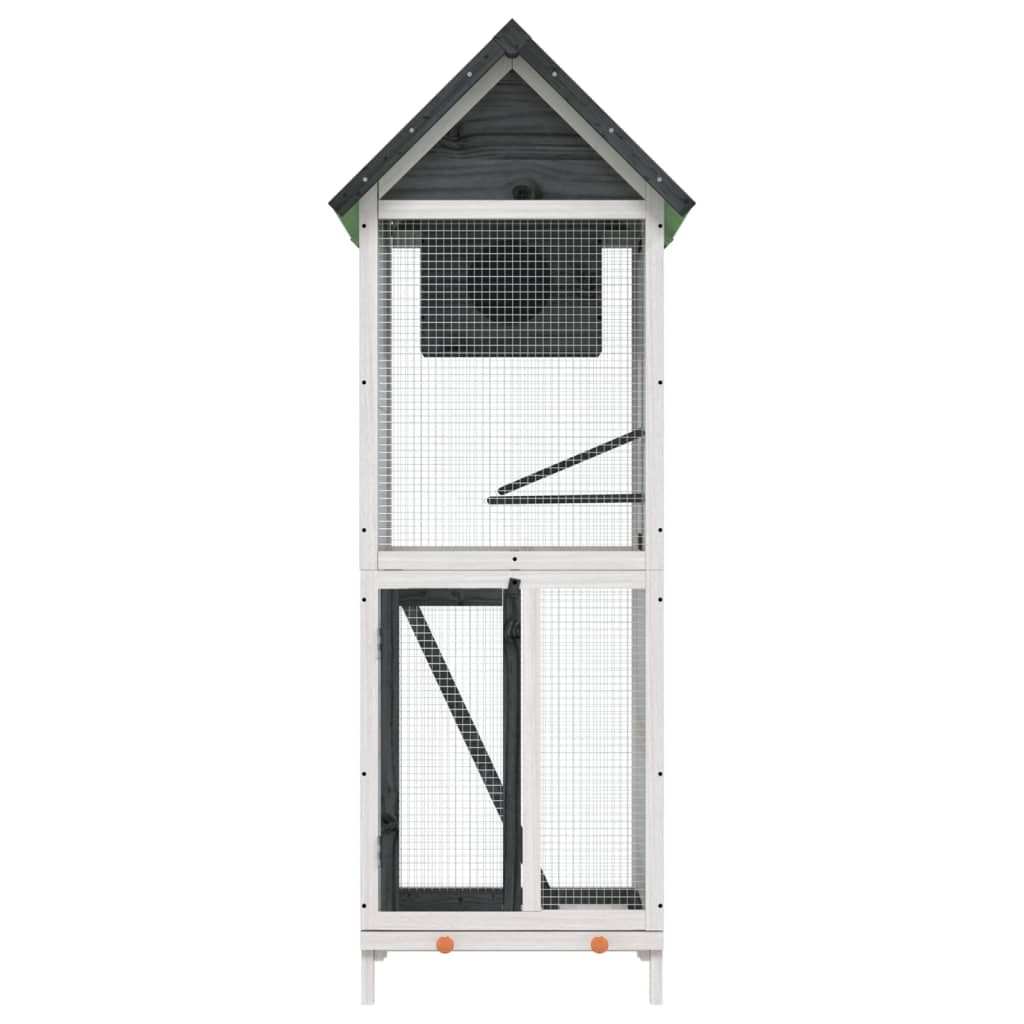 Vidaxl volière 60x58,5x160 cm massief groenenhout grijs