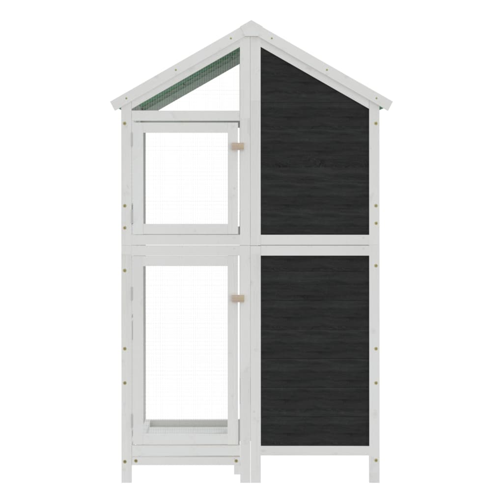 VidaXL Volière 97x81x152 cm massief groenenhout grijs