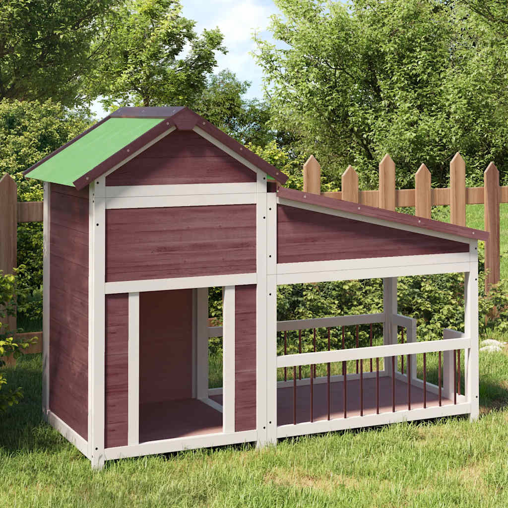 Vidaxl hondenhok 143x60,5x109 cm massief groenenhout mokkakleurig