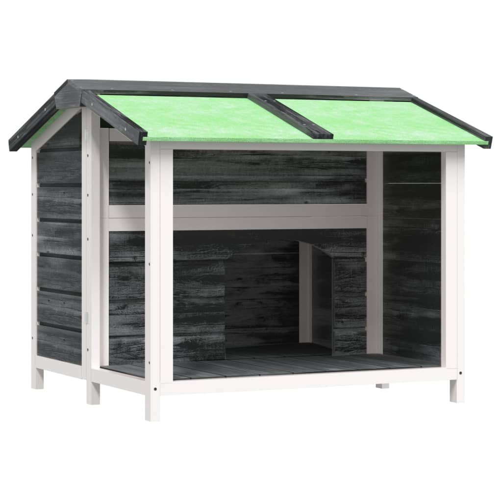 VidaXL Hondenhok 96x87x80,5 cm massief groenenhout grijs