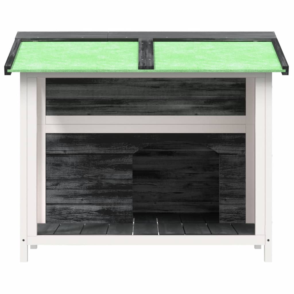 VidaXL Hondenhok 96x87x80,5 cm massief groenenhout grijs