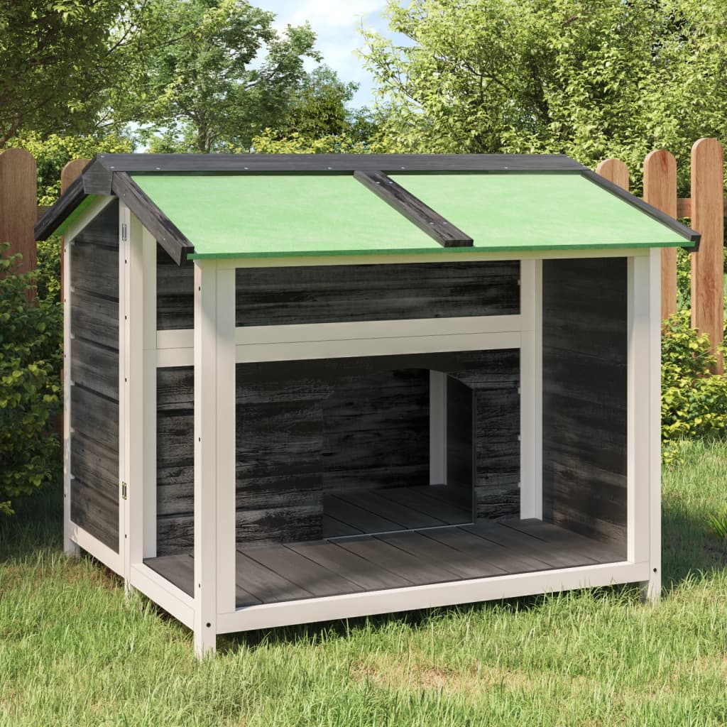 VidaXL Hondenhok 96x87x80,5 cm massief groenenhout grijs