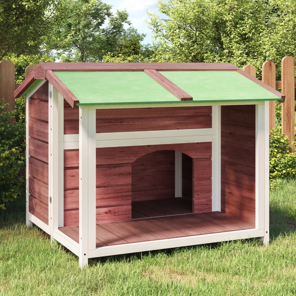 VidaXL Hondenhok 96x87x80,5 cm massief groenenhout mokkakleurig
