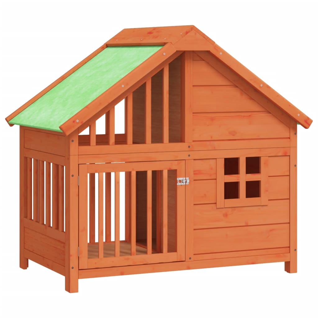 Vidaxl hondenhok 96x60,5x87 cm massief groenenhout bruin