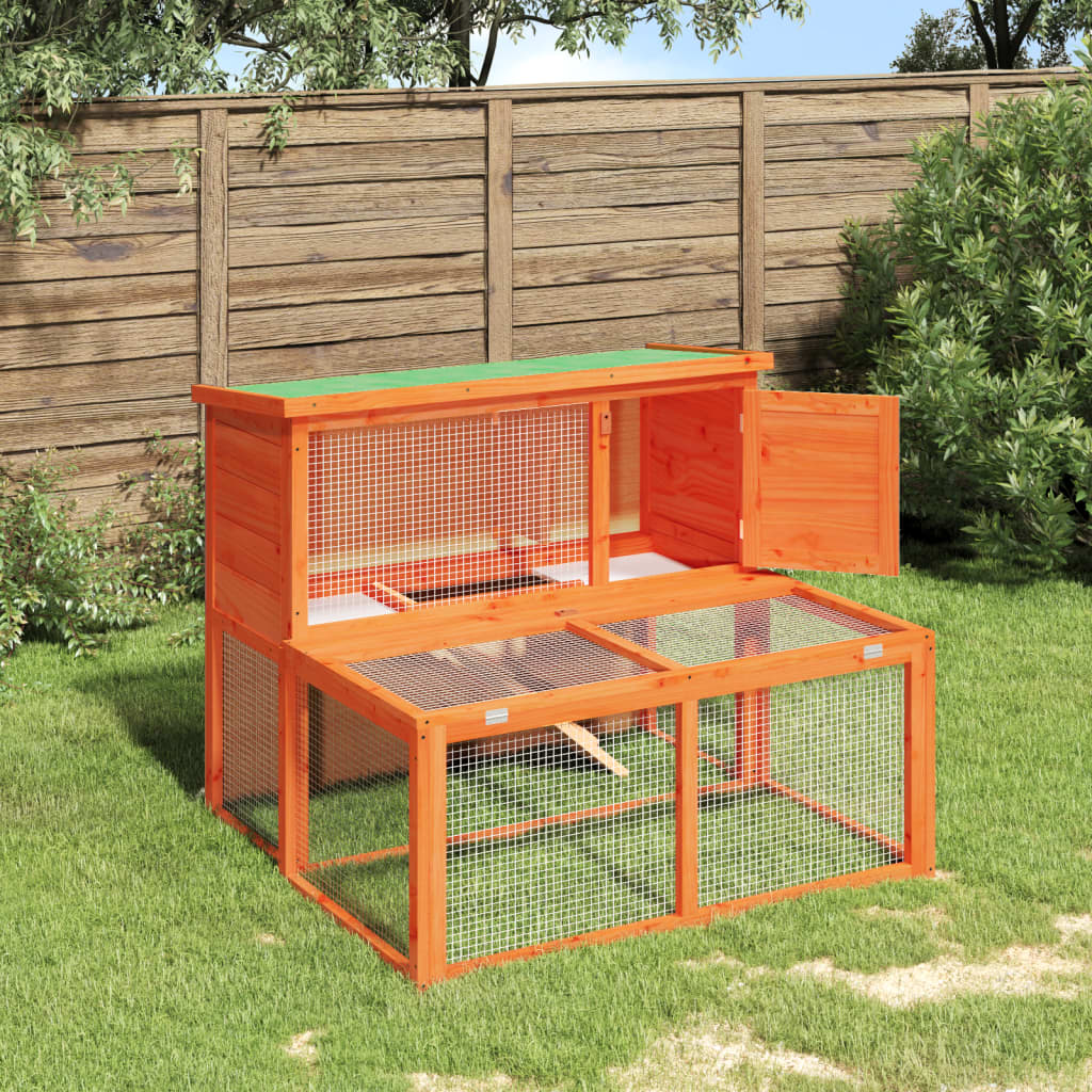 Vidaxl konijnenhok 102x90x84,5 cm massief groenhout bruin