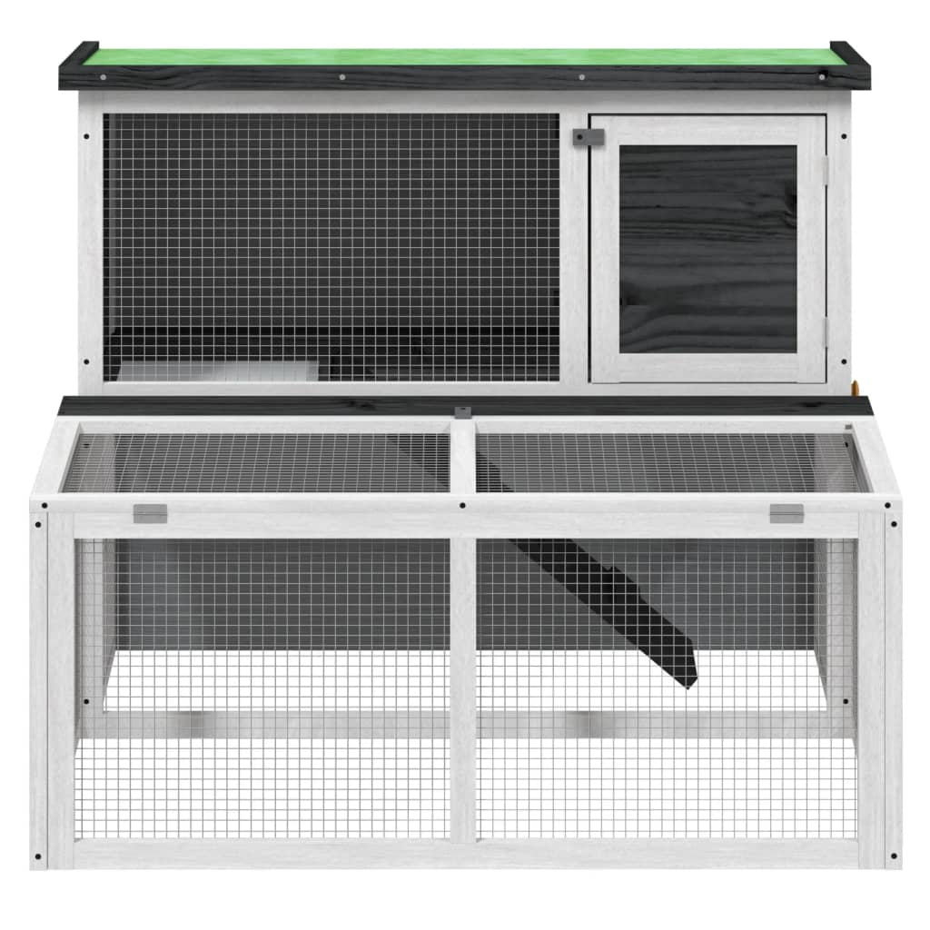 Vidaxl konijnenhok 102x90x84,5 cm massief groenenhout grijs