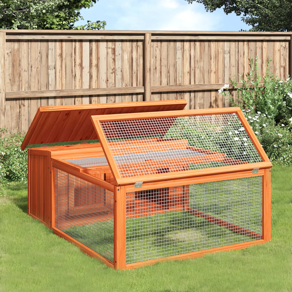 Vidaxl konijnenhok 117,5x97x47,5 cm massief groenenhout bruin