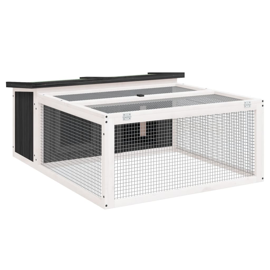 Vidaxl konijnenhok 117,5x97x47,5 cm massief groenenhout grijs