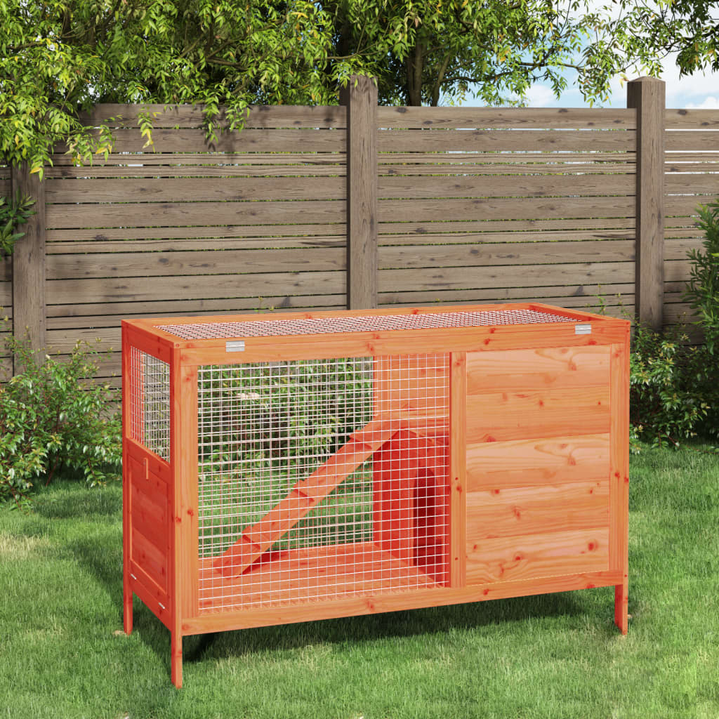 Vidaxl konijnenhok 103x44x69,5 cm massief groenhout bruin