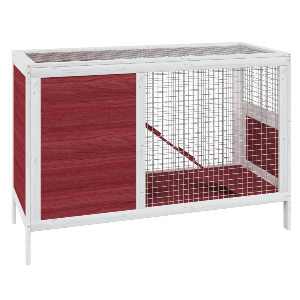 Vidaxl konijnenhok 103x44x69,5 cm massief groenhout mokkakleurig