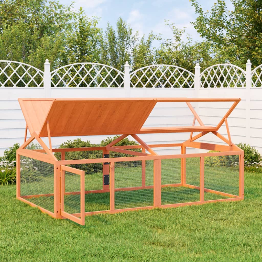 Vidaxl dierenren 200x112,5x74 cm massief groenhout bruin