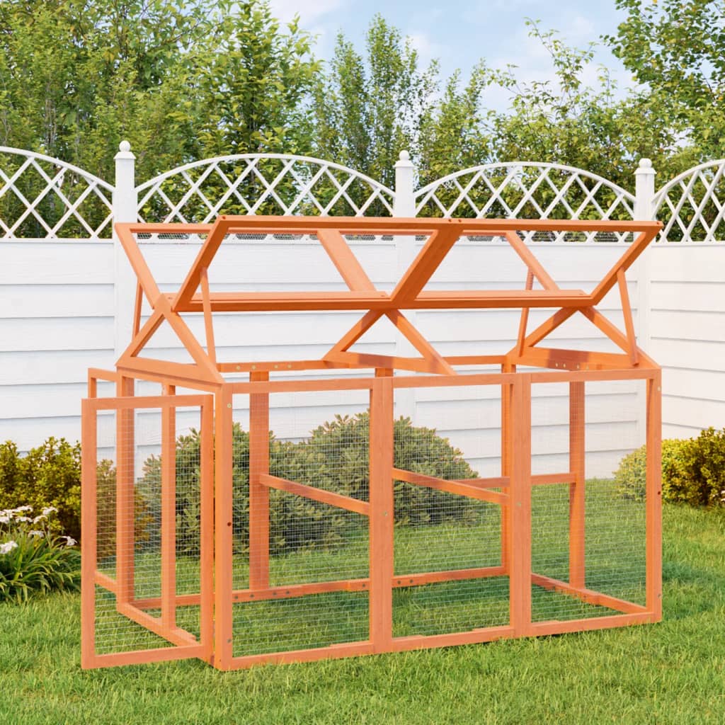 Vidaxl dierenren 141x94x104 cm massief groenhout bruin
