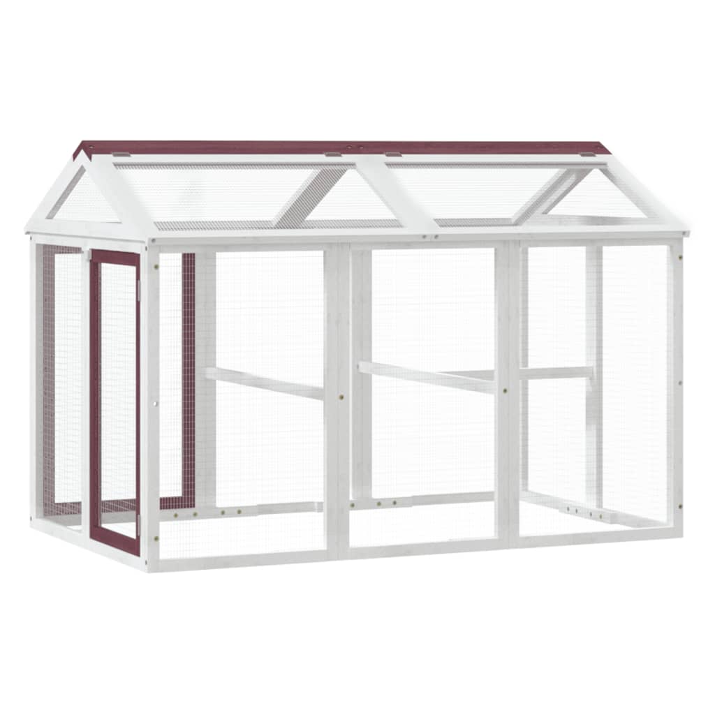 Vidaxl dierenren 141x94x104 cm massief groenhout mokkakleurig