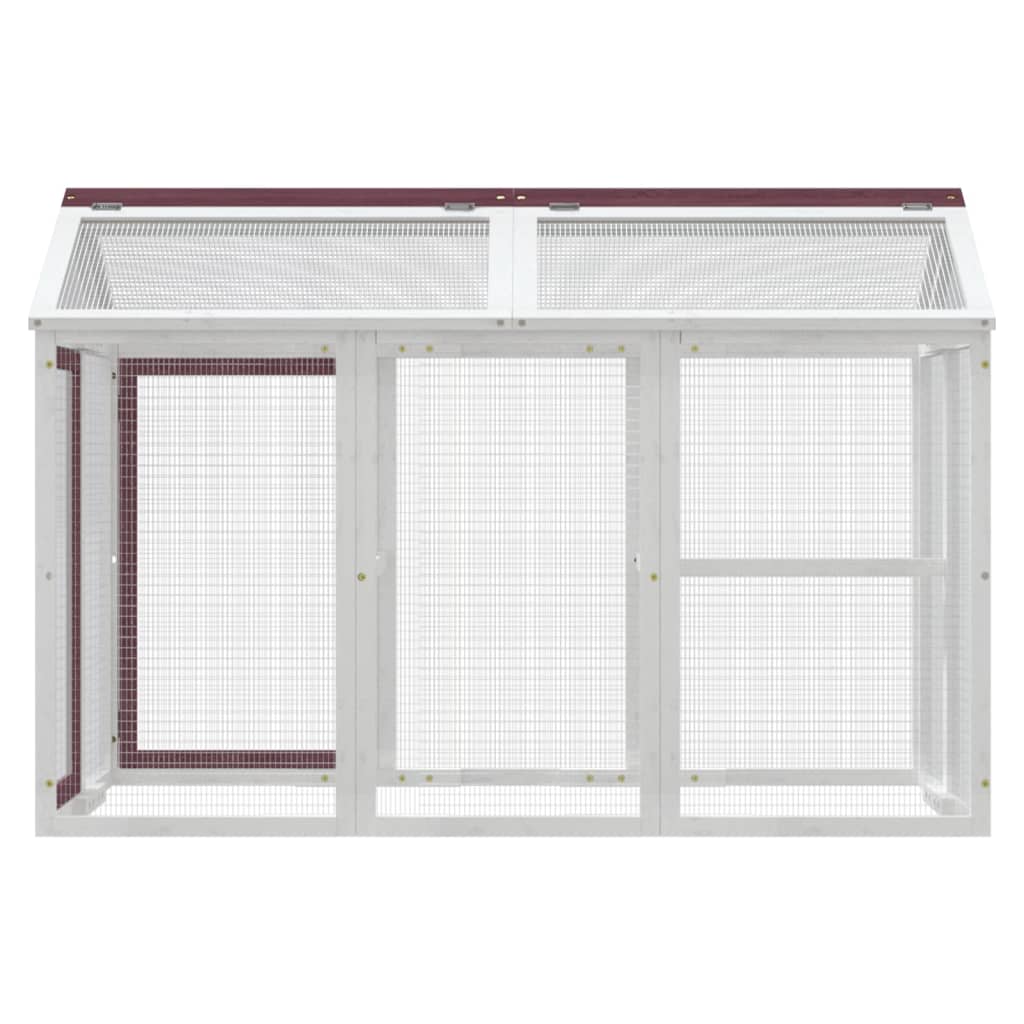 Vidaxl dierenren 141x94x104 cm massief groenhout mokkakleurig