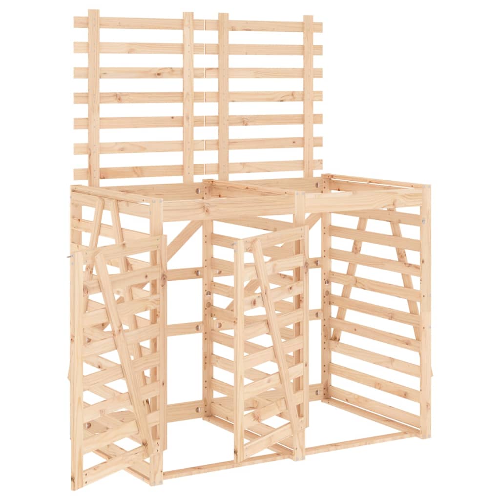 VidaXL Containerberging dubbel massief groenhout
