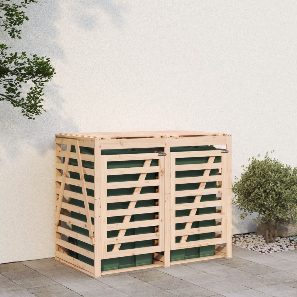 VidaXL Containerberging dubbel massief groenhout