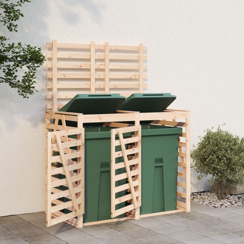 VidaXL Containerberging dubbel massief groenhout