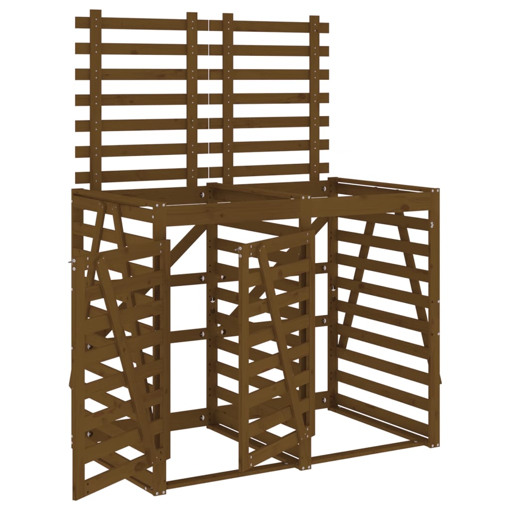 VidaXL Containerberging dubbel massief groenhout honingbruin