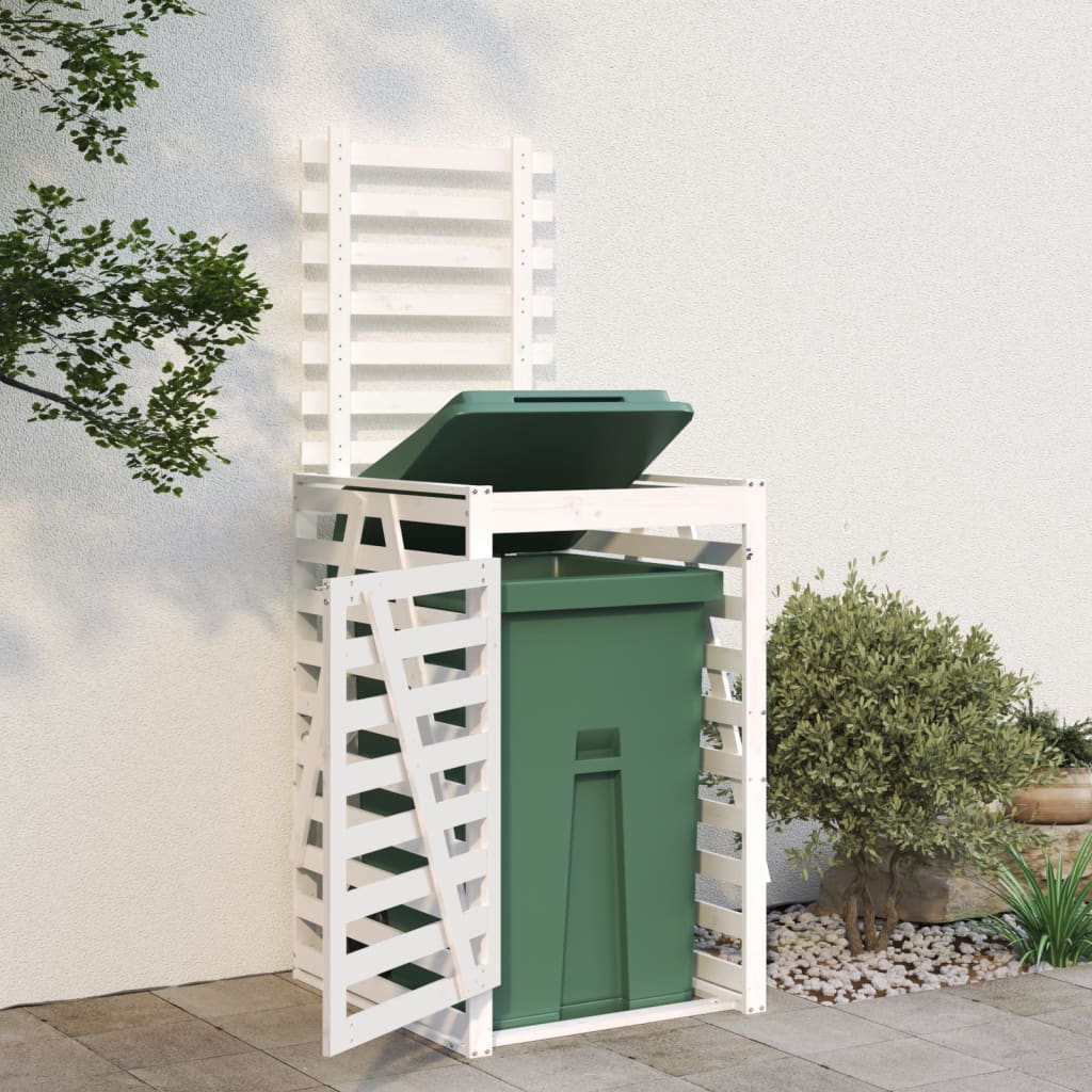 Vidaxl containerberging 84x90x128,5 cm massief groenhout wit