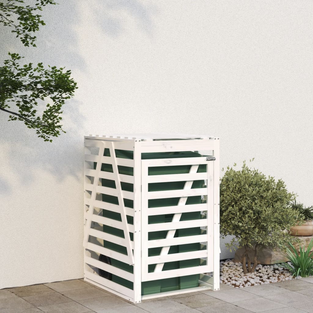 Vidaxl containerberging 84x90x128,5 cm massief groenhout wit