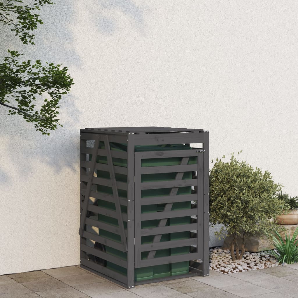 Vidaxl containerberging 84x90x128,5 cm massief groenenhout grijs