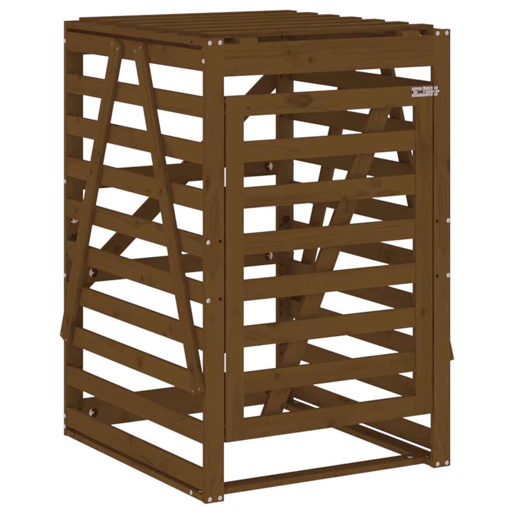 Vidaxl containerberging 84x90x128,5 cm massief groenhout honingbruin