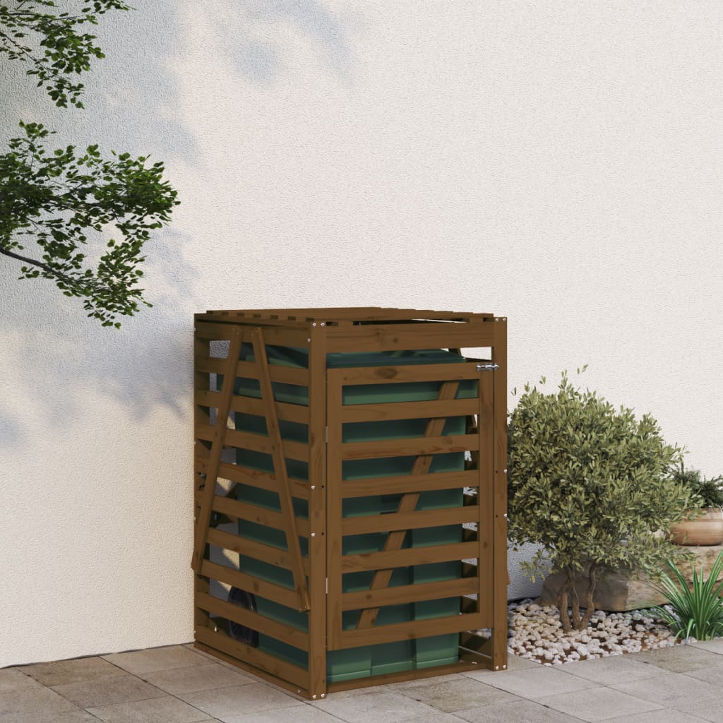 Vidaxl containerberging 84x90x128,5 cm massief groenhout honingbruin