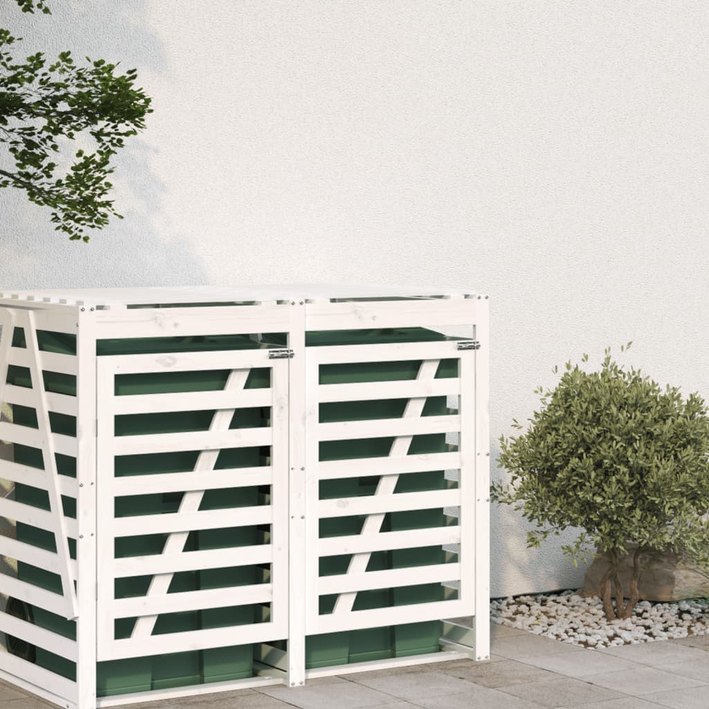 Vidaxl containerberging verlengstuk massief groenenhout wit