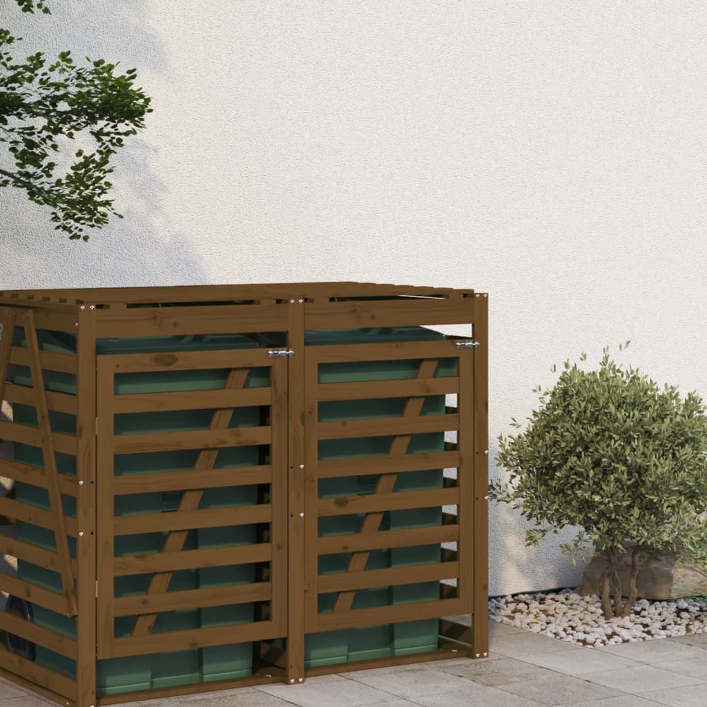 Vidaxl containerberging verlengstuk massief groenhout honingbruin