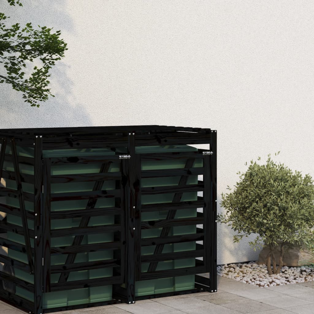 Vidaxl containerberging verlengstuk massief groenenhout zwart