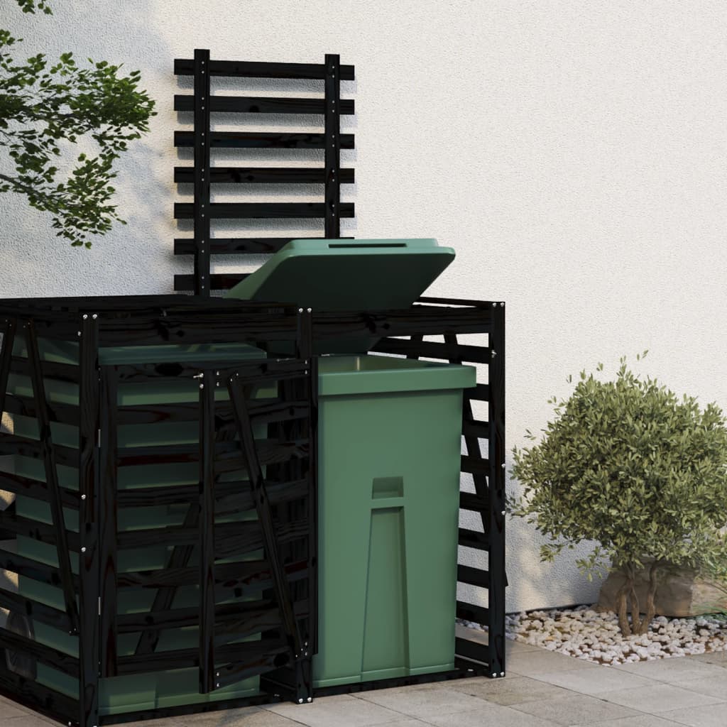 Vidaxl containerberging verlengstuk massief groenenhout zwart