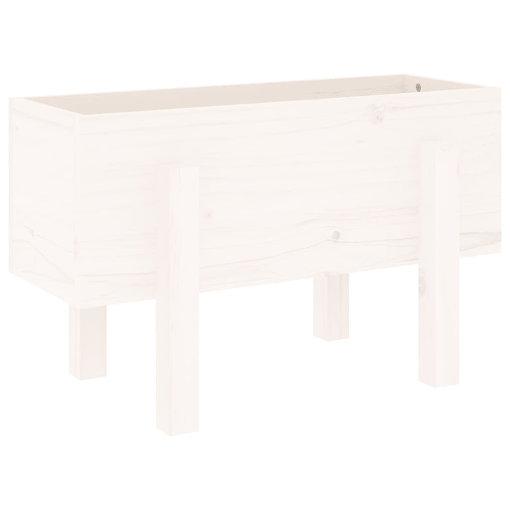 Vidaxl plantenbak 62x30x38 cm massief groenhout wit