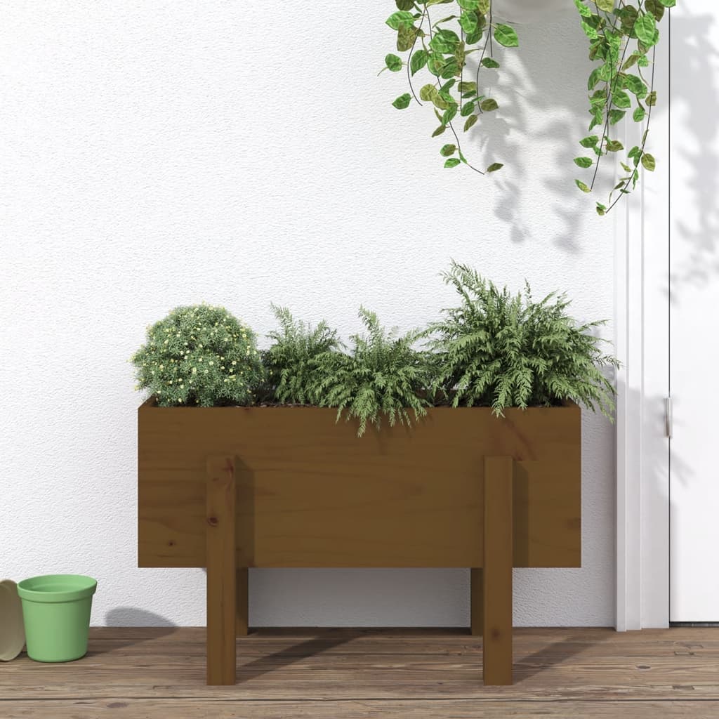 VidaXL Plantenbak 62x30x38 cm massief groenhout honingbruin