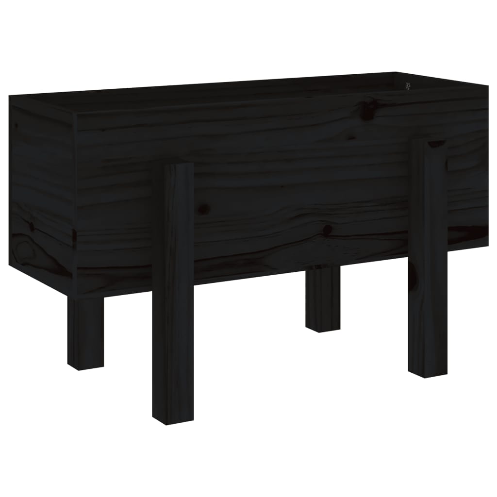 Vidaxl plantenbak 62x30x38 cm massief groenenhout zwart