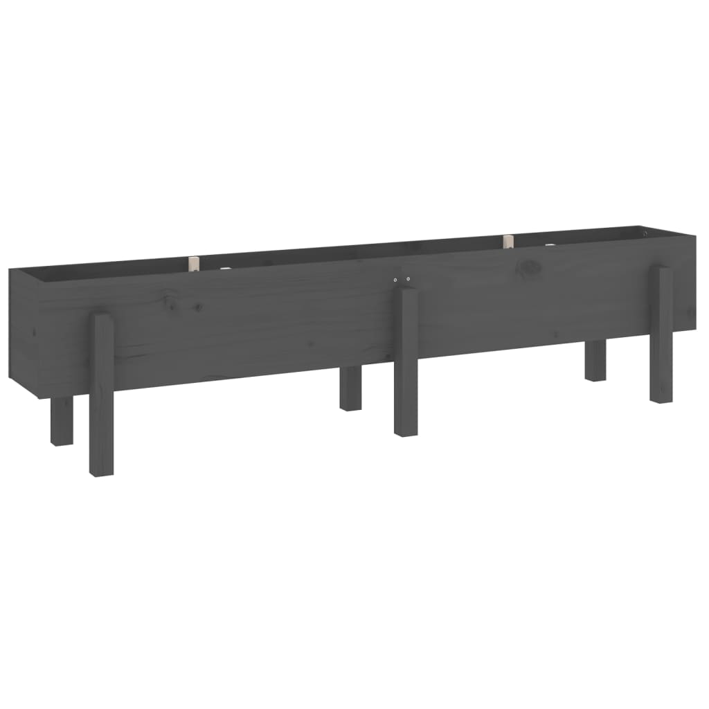 Vidaxl plantenbak verhoogd 160x30x38 cm massief groenhout grijs