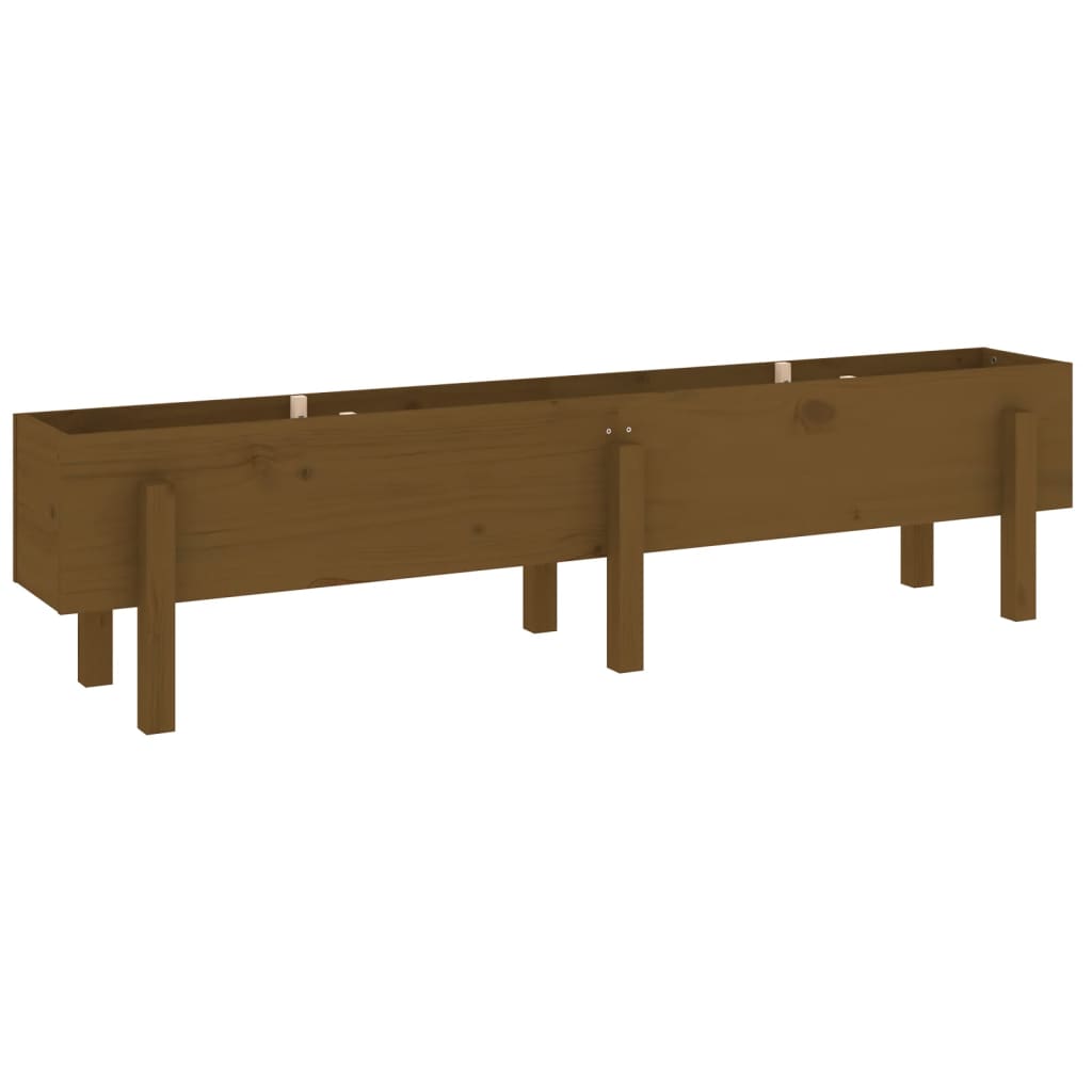 Vidaxl plantenbak verhoogd 160x30x38 cm massief groenhout honingbruin