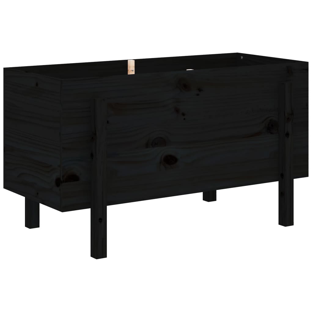 Vidaxl plantenbak 101x50x57 cm massief groenhout zwart