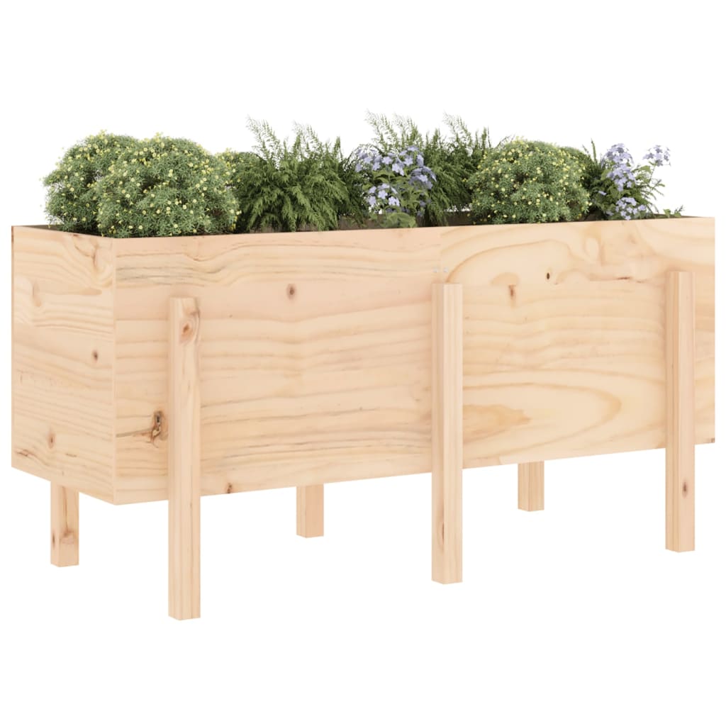VidaXL Plantenbak ingezoomd 121x50x57 cm massief grenenhout